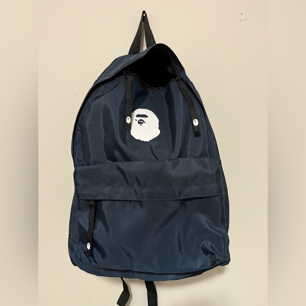 Bape Blue Backpack with Circular Logo